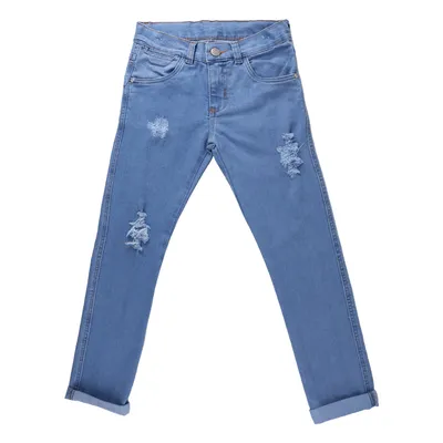 Calça Jeans Juvenil Okyside Detalhe Rasgos E Barra Virada Calça Jeans Juvenil Okyside Detalhe Rasgos E Barra Virada